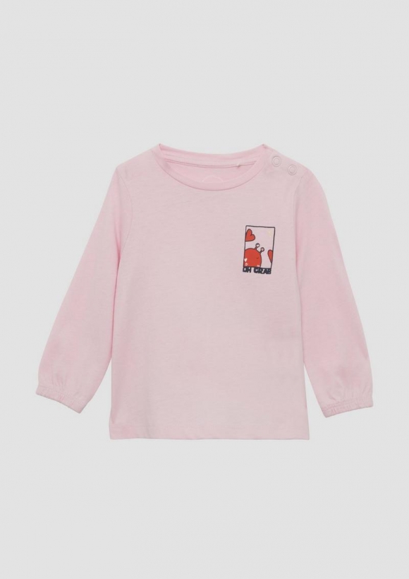 s.Oliver Longsleeve in A-Shape mit Front- und Rückenprint - zartrosa