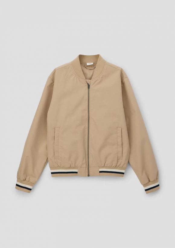 s.Oliver Leicht gefütterter Blouson mit Streifen-Details - beige