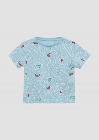 s.Oliver Weiches Jersey-T-Shirt aus Baumwolle mit All-over-Print - himmelblau