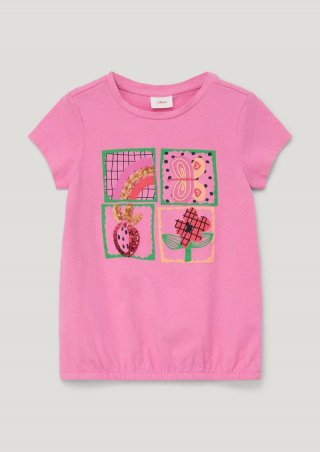s.Oliver T-Shirt mit Pailletten - pink