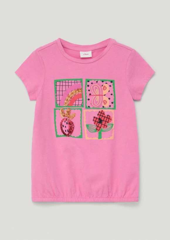s.Oliver T-Shirt mit Pailletten - pink