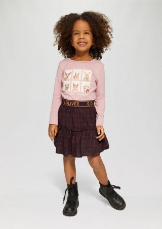 s.Oliver Longsleeve mit Frontprint und Raffung - zartrosa