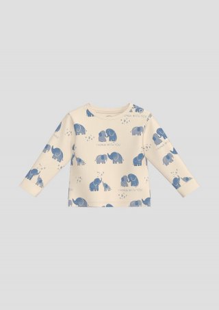 s.Oliver Longsleeve aus Baumwolle mit All-over-Print - helles sand