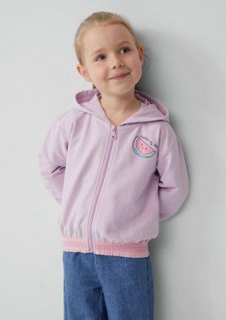 s.Oliver Sweatjacke mit Glitzerpint und Smok-Details - flieder