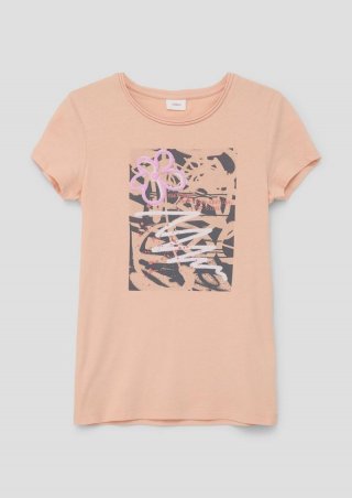 s.Oliver T-Shirt mit Frontprint - papaya