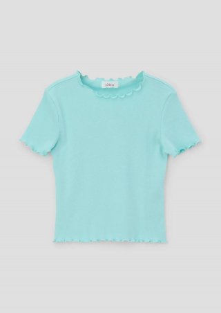 s.Oliver T-Shirt mit Rollsaum - türkis