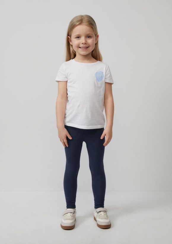 s.Oliver Leggings aus Baumwollstretch mit Glitzerbund - navy
