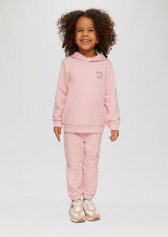 s.Oliver Unisex Jogginghose aus Sweat mit kleinem Print-Detail - zartrosa