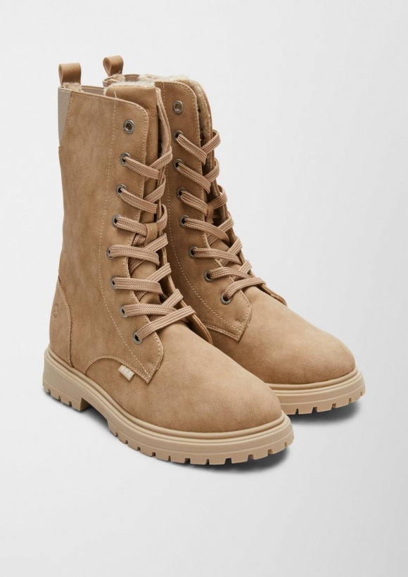 s.Oliver Stiefel mit Teddyfutter - sandstein
