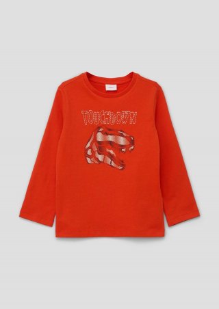 s.Oliver Longsleeve mit Dino-Motiv - dunkelorange