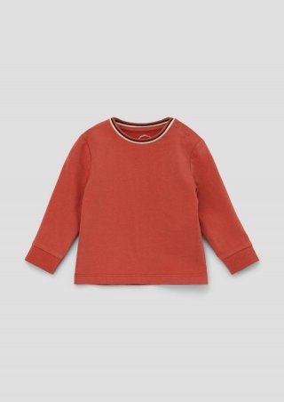 s.Oliver Longsleeve mit Ringelkragen - rostrot