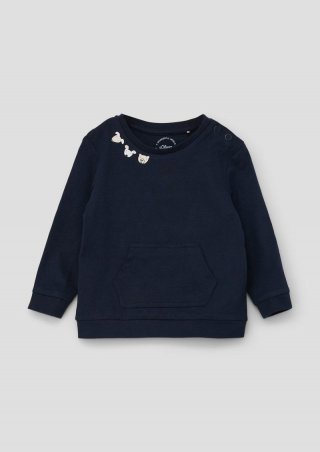 s.Oliver Longsleeve mit Kängurutasche - navy