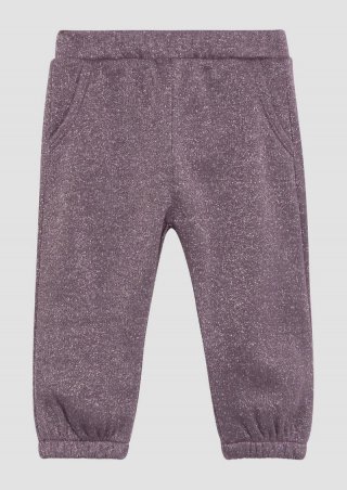 s.Oliver Glitzernde Sweatpants mit elastischen Bündchen - flieder