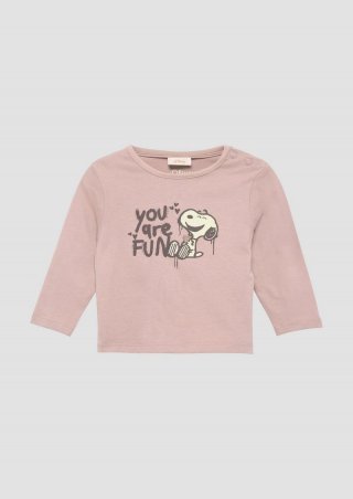 s.Oliver Longsleeve mit glitzerndem Snoopy®-Print - zartrosa