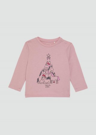 s.Oliver Longsleeve mit Weihnachtsmotiv - zartrosa