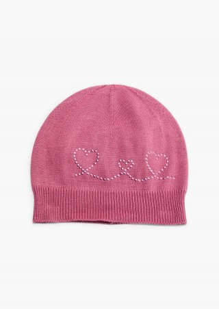 s.Oliver Feinstrickmütze mit Artwork - pink