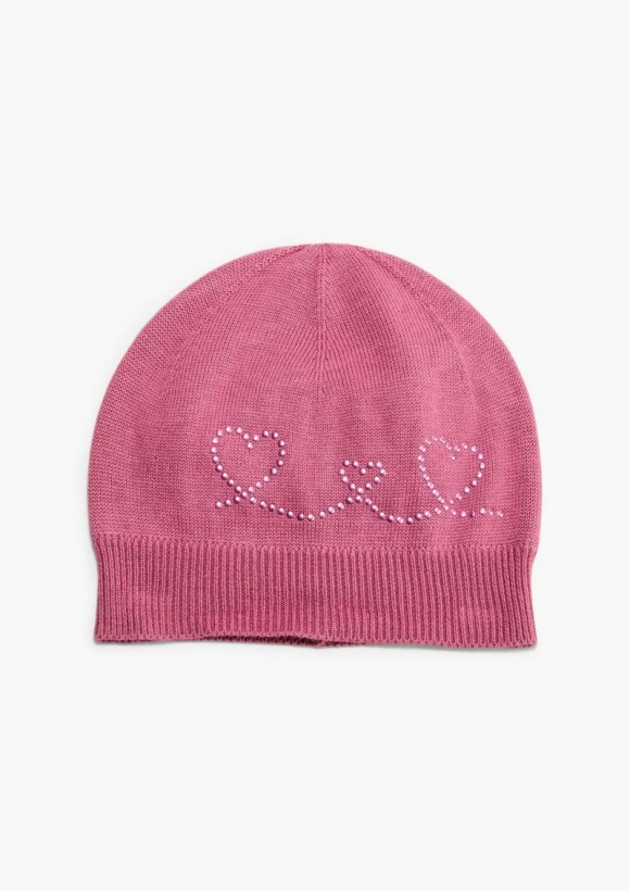 s.Oliver Feinstrickmütze mit Artwork - pink