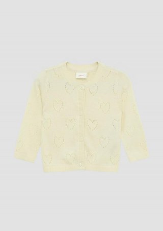 s.Oliver Cardigan mit Herz-Ajourmuster - champagner