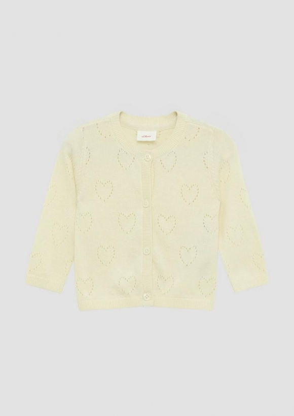 s.Oliver Cardigan mit Herz-Ajourmuster - champagner
