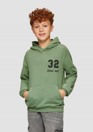 s.Oliver Kapuzen-Sweatshirt mit Mesh-Futter - grün