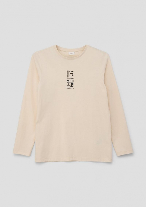 s.Oliver Longsleeve mit Frontprint - helles sand