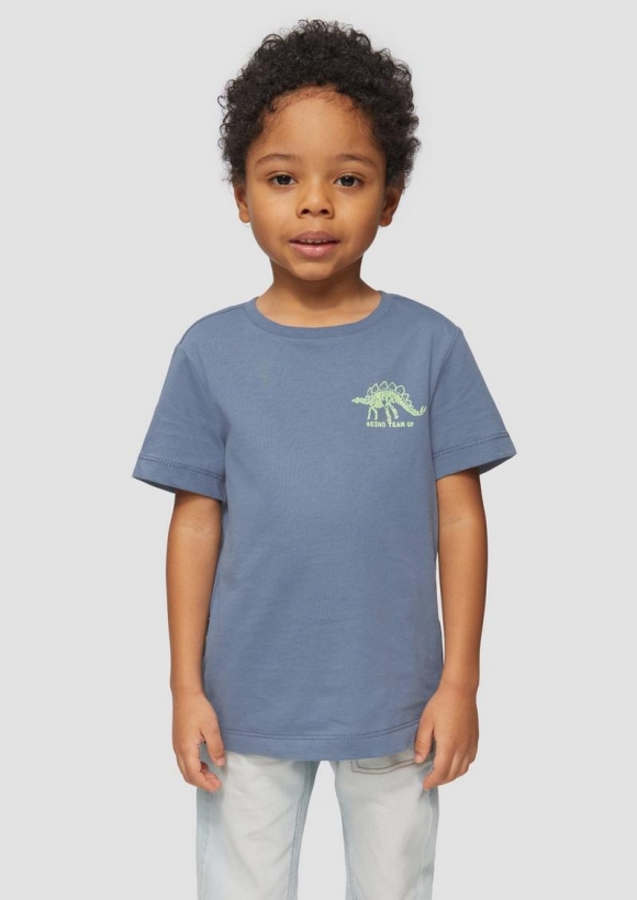 s.Oliver T-Shirt mit kleinem Brustprint - blassblau