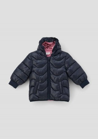 s.Oliver Steppjacke mit gerüschter Kapuze - navy