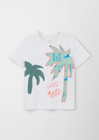 s.Oliver Baumwollshirt mit Print - weiß