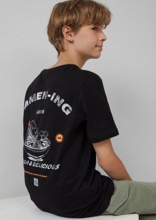 s.Oliver T-Shirt aus Baumwolle mit Rückenprint - schwarz