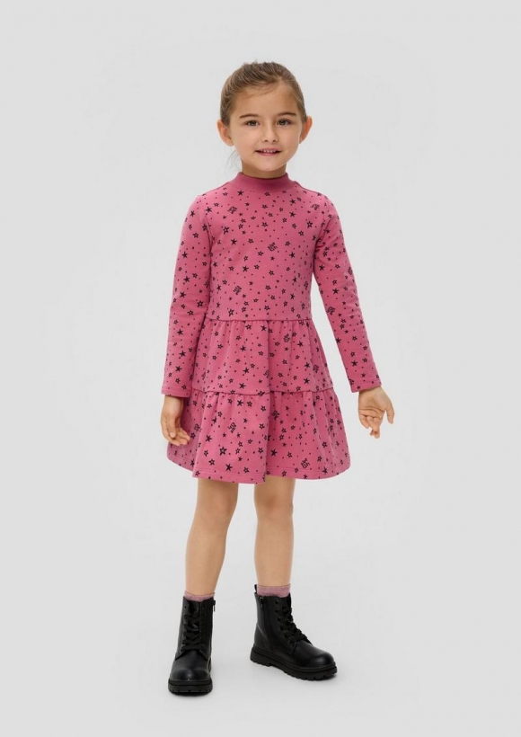 s.Oliver Sweatkleid mit Volants - pink