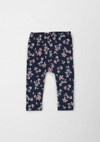 s.Oliver Leggings mit floralem Print - navy