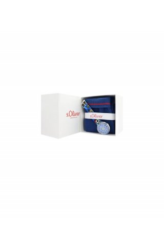 s.Oliver Set aus Armbanduhr und Socken - royalblau