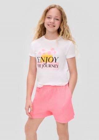 s.Oliver Shorts mit Crêpe-Struktur - pink