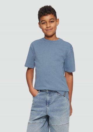 s.Oliver Hochwertiges Jerseyshirt aus schwerer Baumwolle mit Garment Dye - blassblau