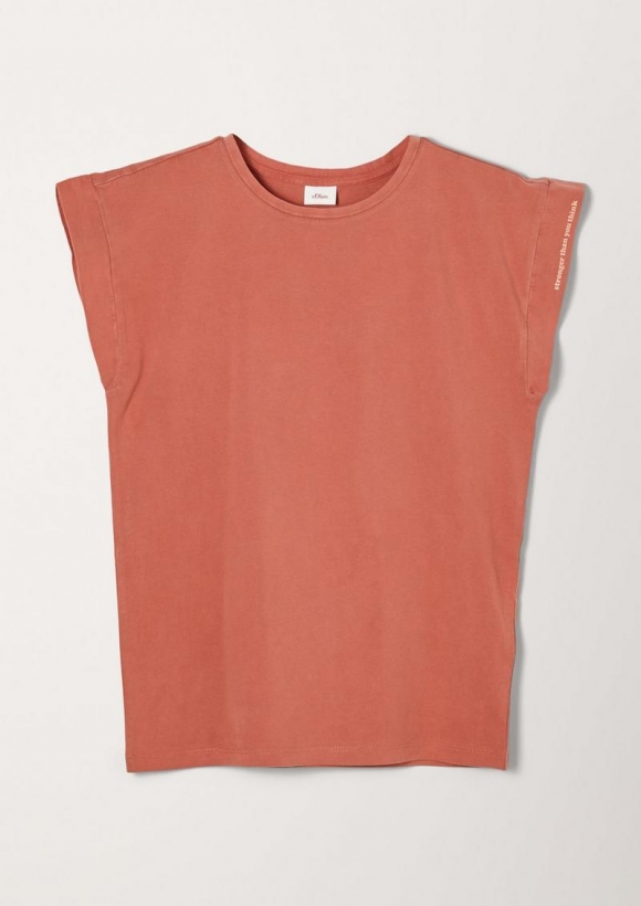 s.Oliver T-Shirt mit Wascheffekt - papaya