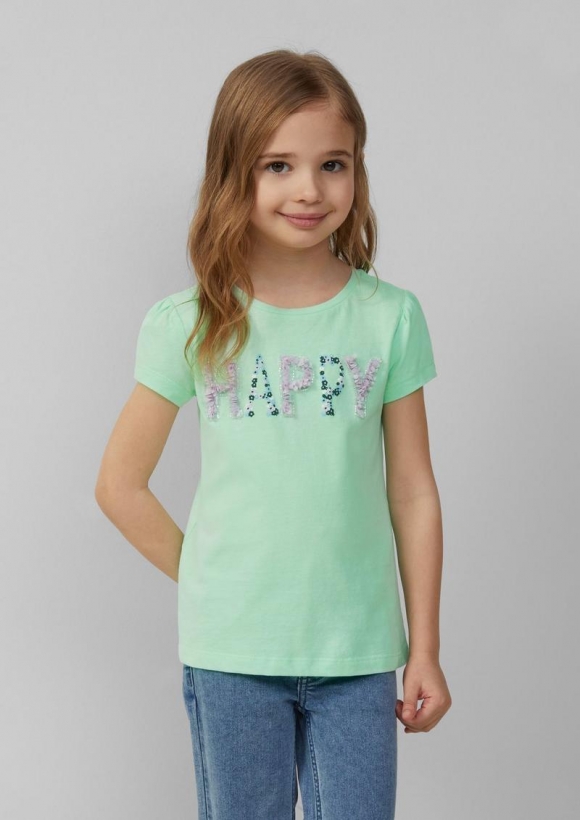 s.Oliver T-Shirt in A-Shape mit Artwork - ozeangrün