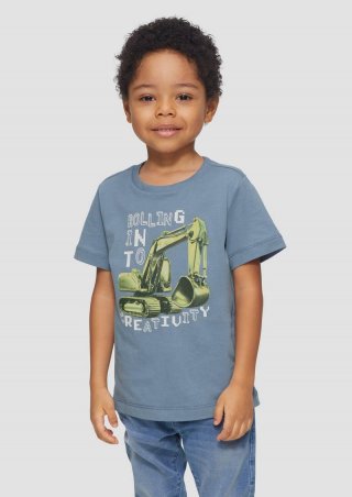 s.Oliver Jersey-T-Shirt mit Frontprint - blassblau