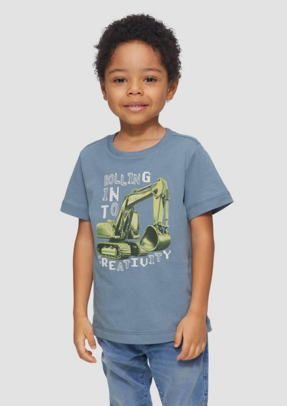 s.Oliver Jersey-T-Shirt mit Frontprint - blassblau