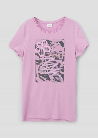 s.Oliver T-Shirt mit Frontprint - rosa