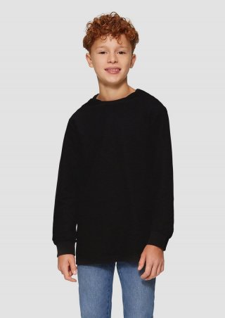 s.Oliver Kapuzenpullover mit Rippstruktur - schwarz