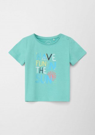 s.Oliver T-Shirt mit Frontprint - pastelltürkis