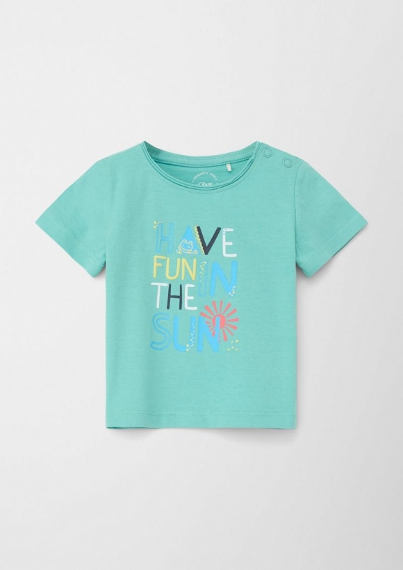 s.Oliver T-Shirt mit Frontprint - pastelltürkis