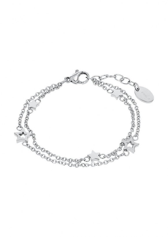 s.Oliver Edelstahl-Armband mit Sternen-Motiv - silber