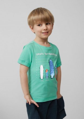 s.Oliver T-Shirt mit Frontprint und Wendepailletten - minze