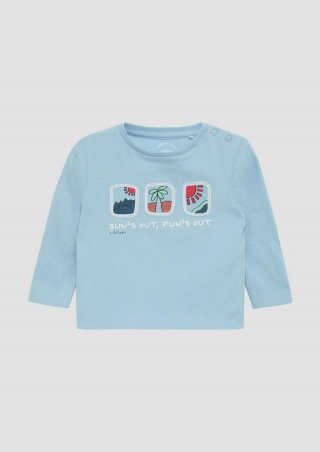 s.Oliver Weiches Longsleeve mit Frontprint - himmelblau