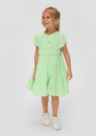 s.Oliver Weites Kleid mit Rüschen-Details - hellgrün