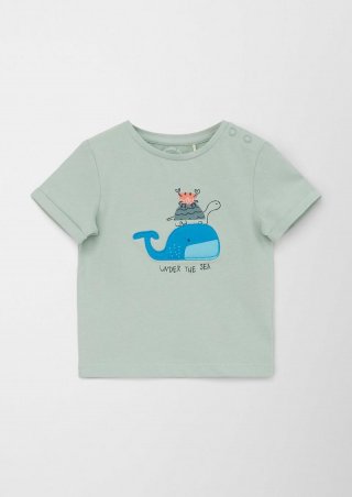 s.Oliver Baumwollshirt mit Artwork - ozeangrün