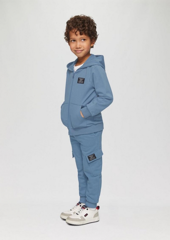 s.Oliver Jogpants aus Sweat mit Cargotaschen - blassblau