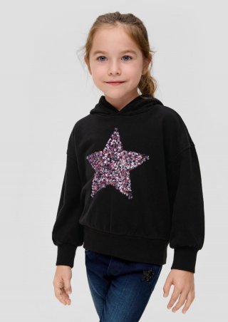 s.Oliver Sweatshirt mit Pailletten-Stern - schwarz