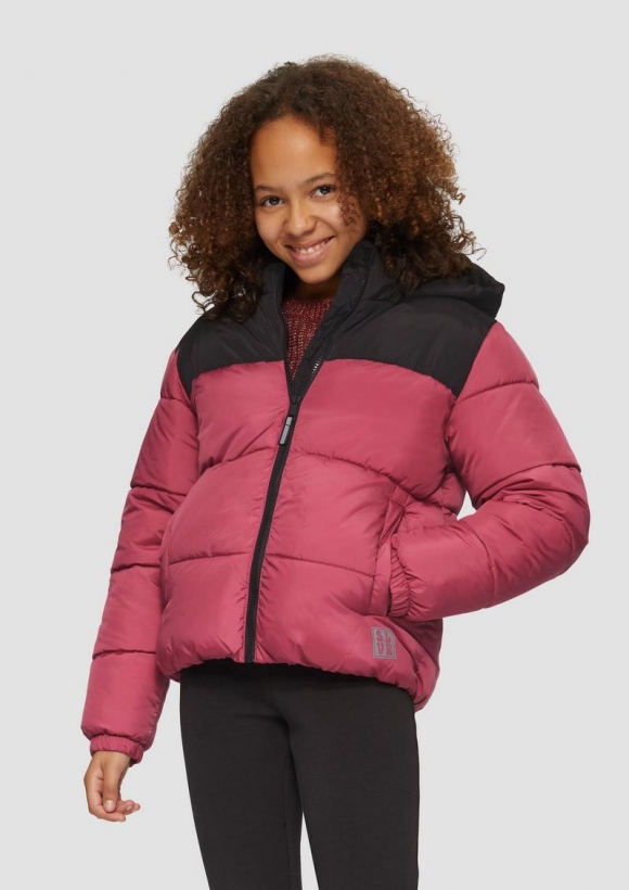 s.Oliver Steppjacke mit Fleecefutter und abnehmbarer Kapuze - pink